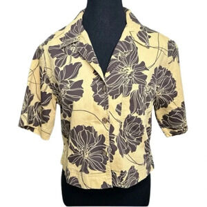 Gap Womens Size Small Floral Cropped Print  Shirt